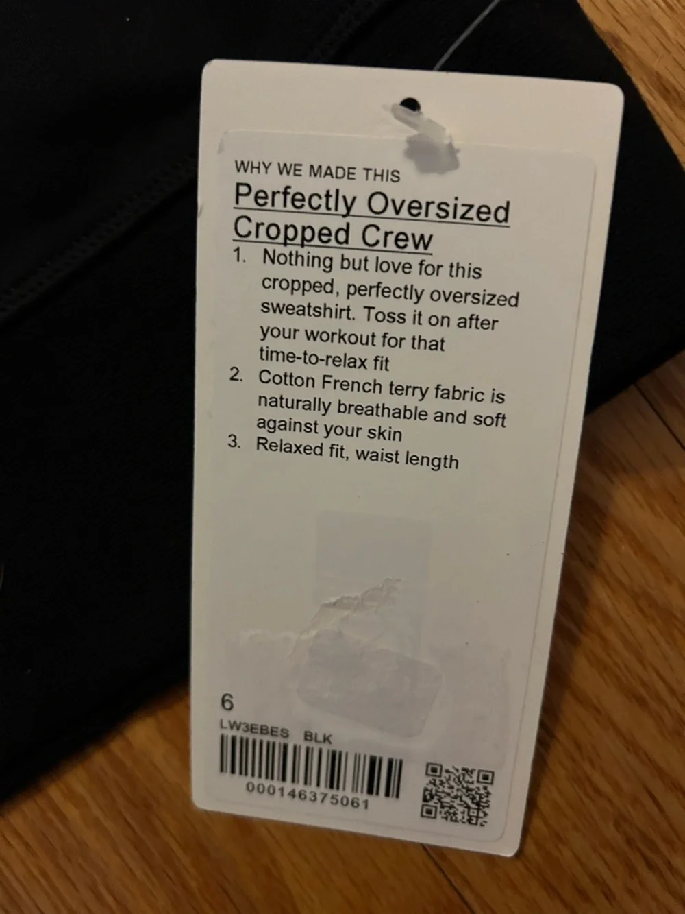 NWT Lululemon Perfectly Oversized Cropped Crew sweatshirt, S